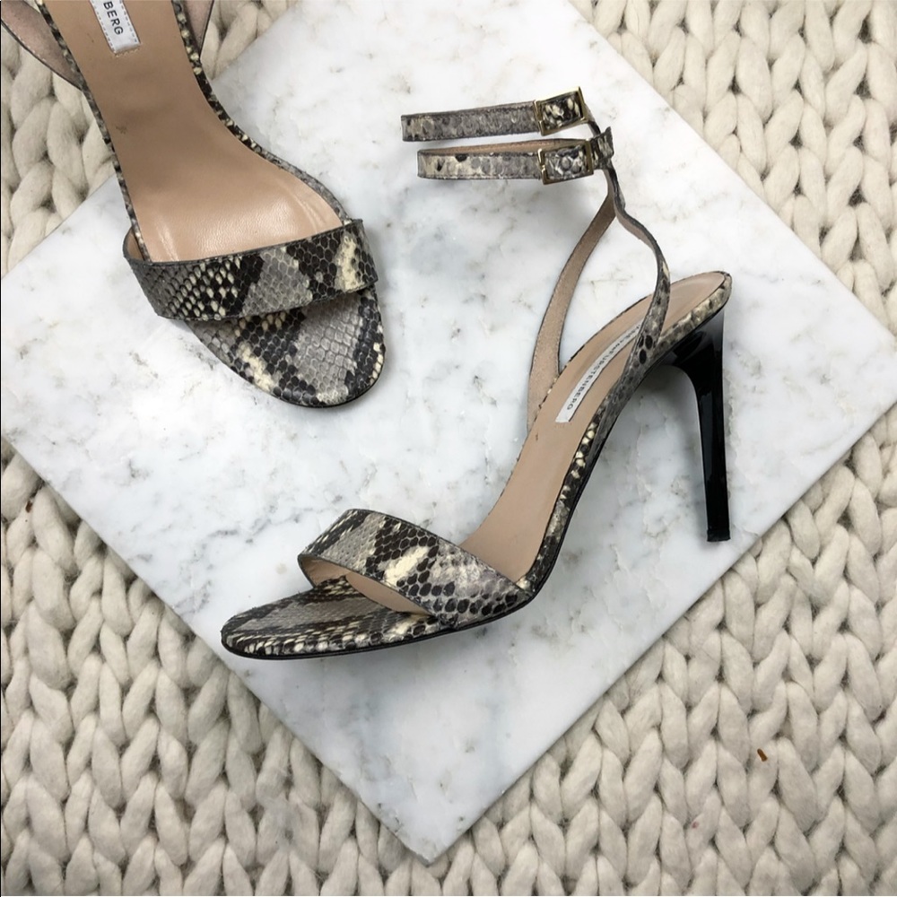 Diane Von Furstenberg Snakeskin Stiletto Heels